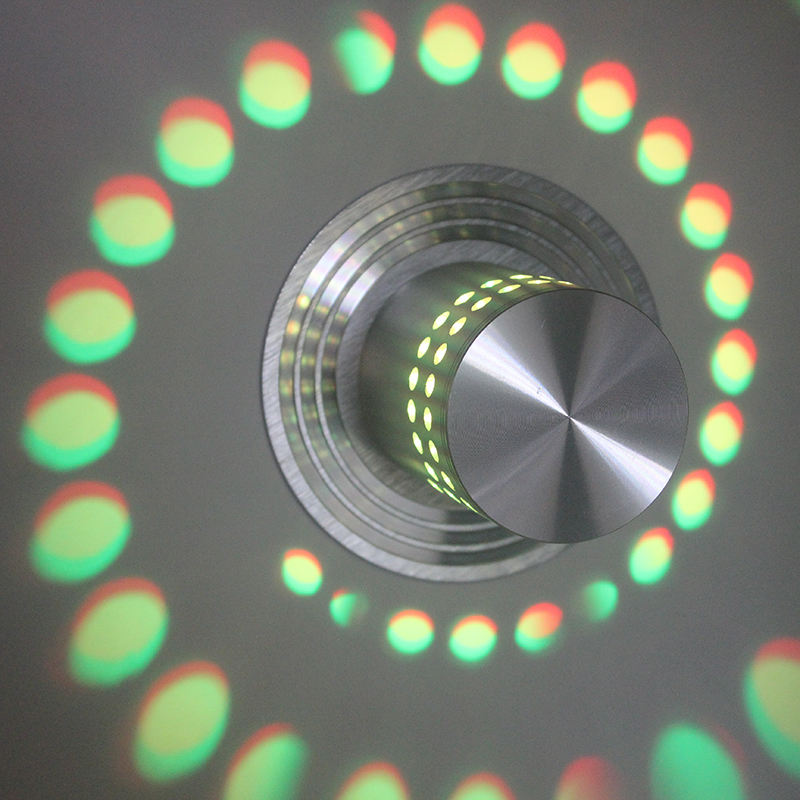 Lámpara de pared rgb de buena calidad, decoración de techo interior de 3w, luz de pared led integrada en stock con barra KTV de dormitorio interior
