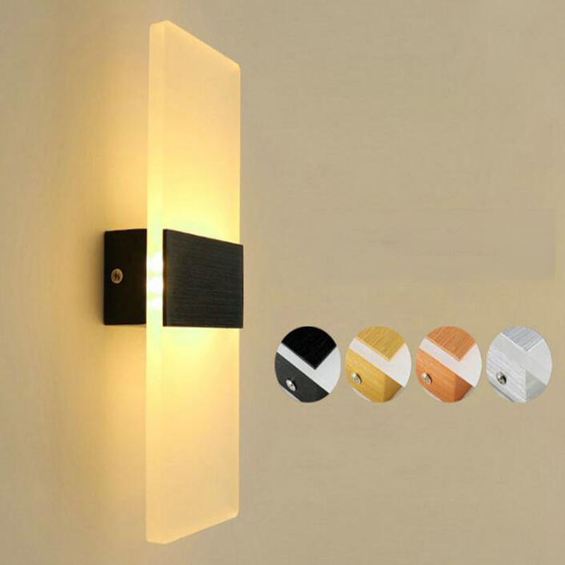 Lámpara LED acrílica, luces acrílicas modernas para interiores, CA 85-265V, candelabro LED montado en la pared, 6W para habitaciones de Hotel que usan el escenario