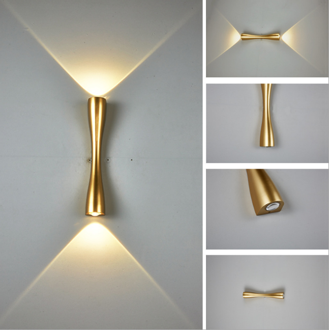 Lámpara de pared con personalidad nórdica, lámpara de pared de fondo de sala de estar Led Simple, iluminación de pasillo de Hotel, iluminación hacia arriba y hacia abajo
