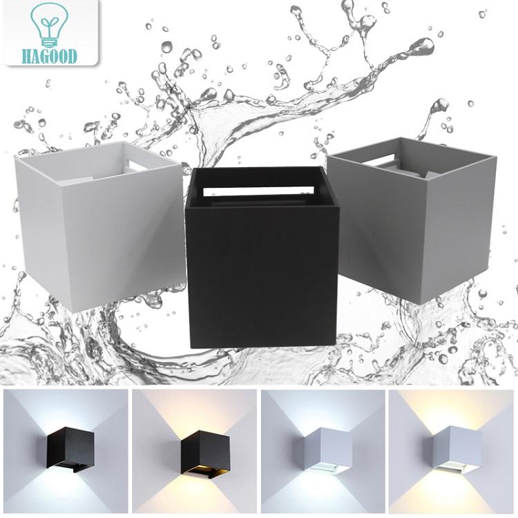 Ajustable Ip65 High Lumen 12W Cube Up And Down Led Lámpara de pared LED para exteriores