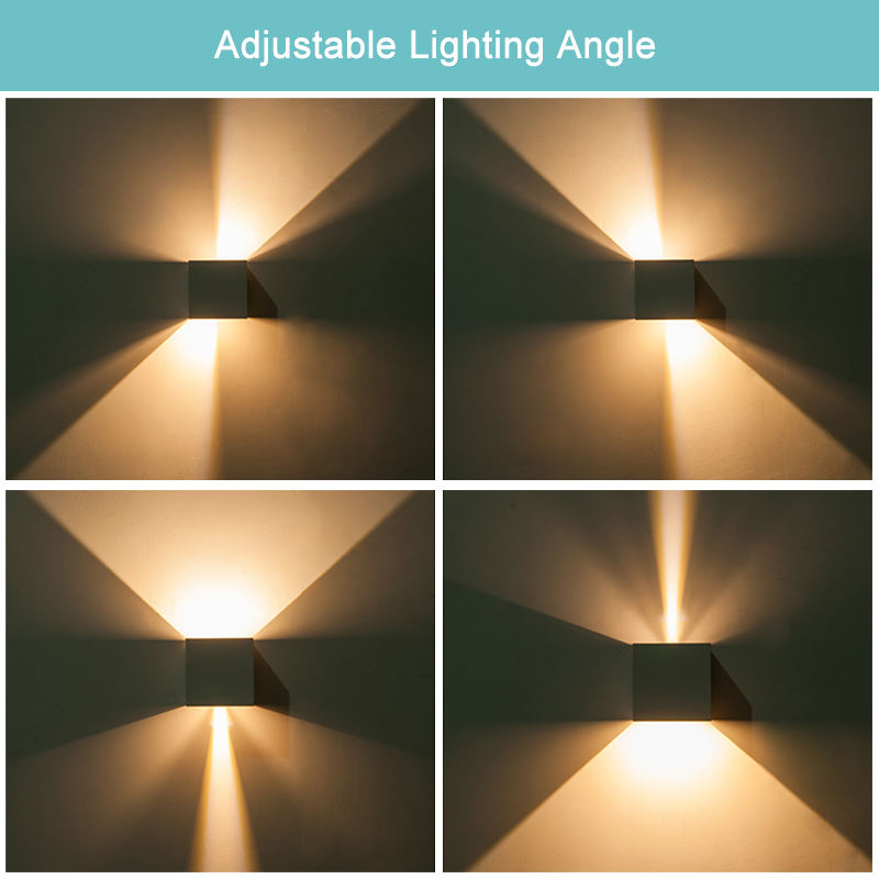 Regulable impermeable IP65 luces de pared de lectura cubo cuadrado LED lámpara de pared arriba y abajo salida de fábrica Decora seguridad precio razonable