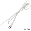 Cable de 2 líneas de 0,75mm, Cable de alimentación de encendido y apagado de 1,8 m para lámpara LED con interruptor de botón, enchufe europeo/estadounidense, interruptor de luz, extensión de Cable transparente