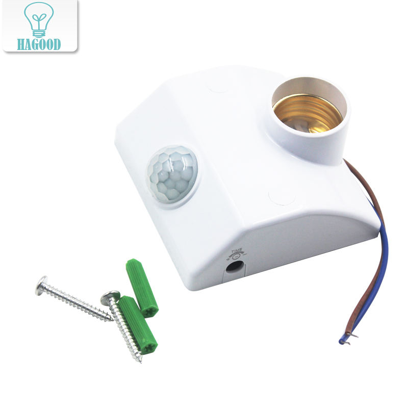 Sensor de movimiento infrarrojo E27 PIR, soporte de lámpara de luz LED, Base de ajuste luminoso, interruptor de Sensor de movimiento PIR, toma de soporte de luz