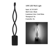 Aplique de pared LED con forma ondulada, luz de pared de diseño moderno de aluminio para dormitorio, pasillo, sala de estar, accesorios de iluminación led para interiores