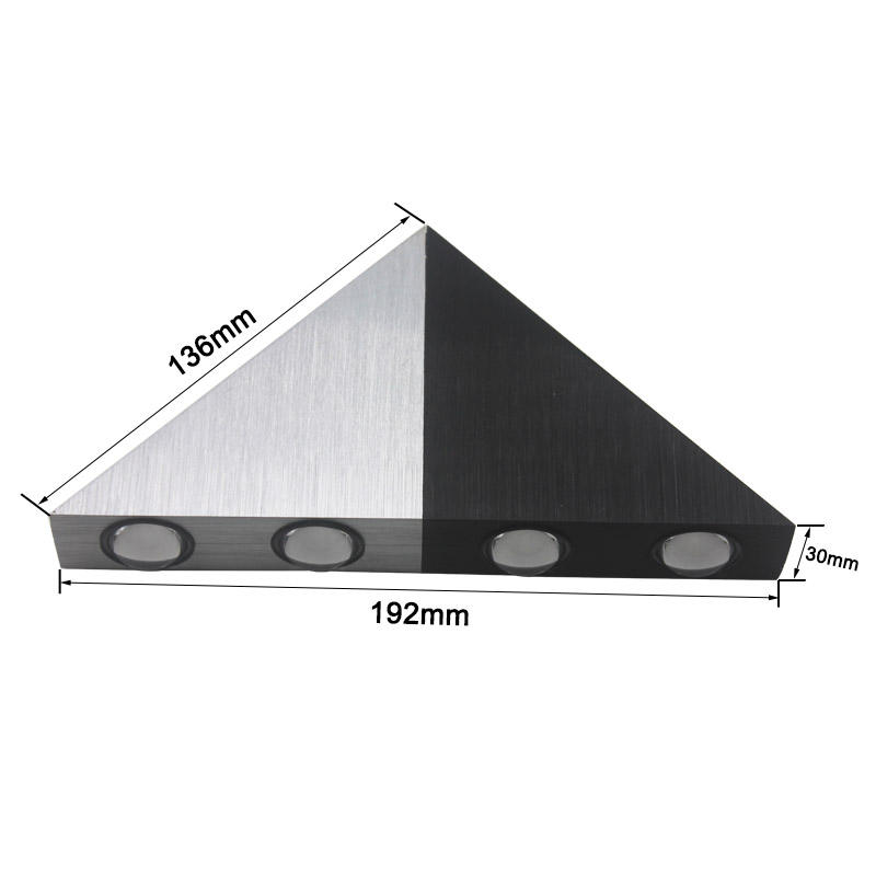 Luz de pared triangular LED 5W Lámpara montada en la pared de la sala de estar interior AC85-265V Escaleras de aluminio Lámpara de pared del pasillo Luces de alta potencia