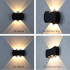 Lámpara de pared LED redonda para exteriores de 6W, lámpara de pared luminosa de cinco lados para pasillo de jardín, resistente al agua, IP65, color blanco y ambiente