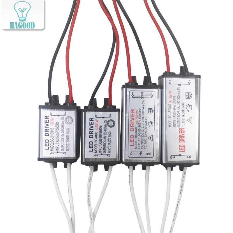 Controlador de luz LED resistente al agua IP65 de 1-12W, AC85-265V, DC3-43V, adaptador de fuente de alimentación de transformador LED para lámpara/Chips Led para exteriores