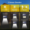 Lámpara solar exterior con sensor de movimiento - 97 LEDs - Luz blanca - Iluminación de jardín con energía solar - IP65 a prueba de agua