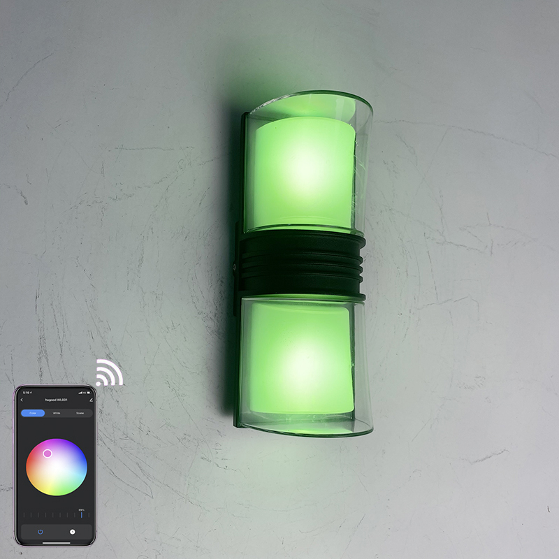 9W APP Control RGBW Home Bar Hotel Decorativo Wifi Smart APP Luces de pared Lámparas de pared LED para exteriores