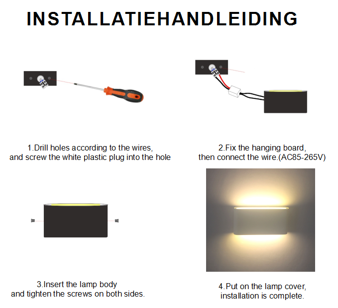 Moderna lámpara de pared LED impermeable para exteriores de 18W