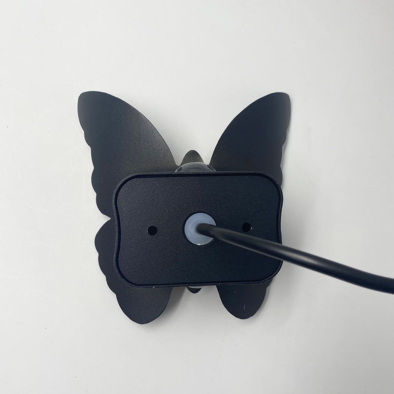 NUEVA lámpara de alta calidad de 6 W, lámpara elegante de mariposa a prueba de agua, lámpara de pared de concha de oro negro y luz nocturna para exteriores