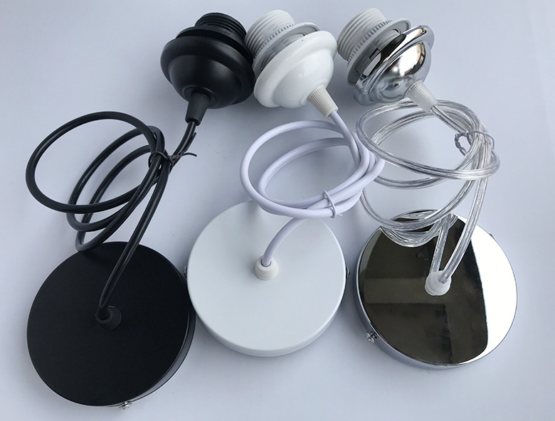 Bandeja de techo con cable colgante cuerpo de luz tornillo E27 portalámparas candelabro portalámparas iluminación lámparas LED bombilla acceso