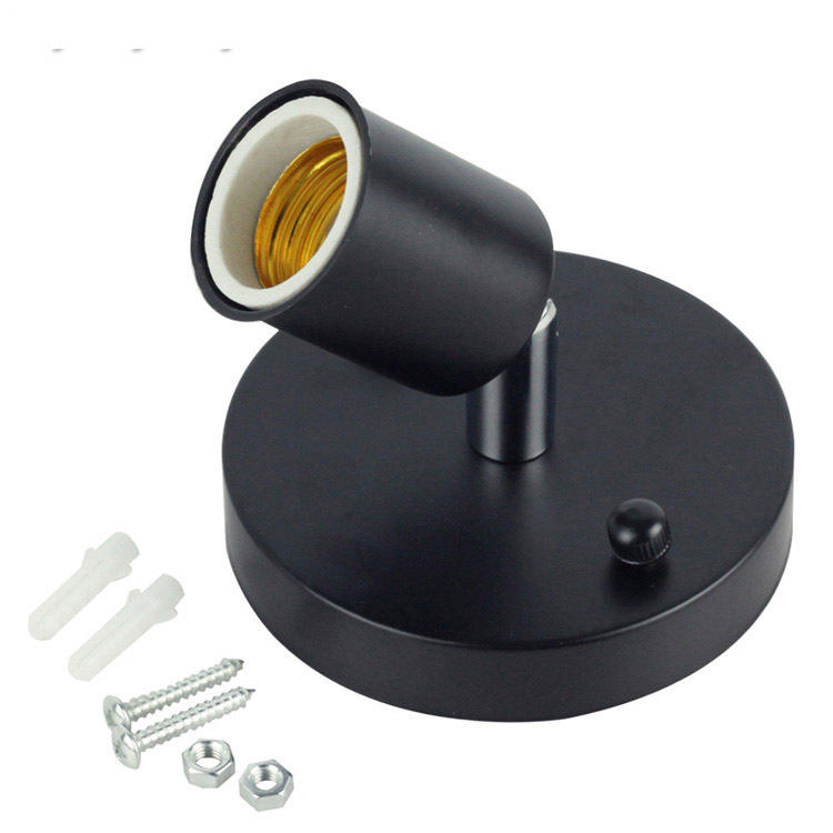 Base de lámpara de escritorio de metal pulido Soporte de base de cerámica Cable de 6 pies Interruptor de encendido / apagado Enchufe E26 / e27 Base de tornillo Ideal para lámpara CFL