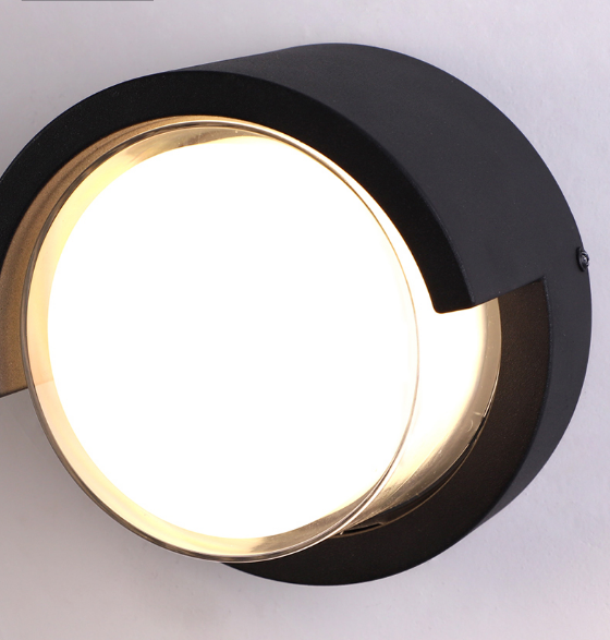 Lámpara led decorativa, lámpara de pared impermeable redonda acrílica y luces de noche para exteriores e iluminación, luces de pared modernas para el hogar