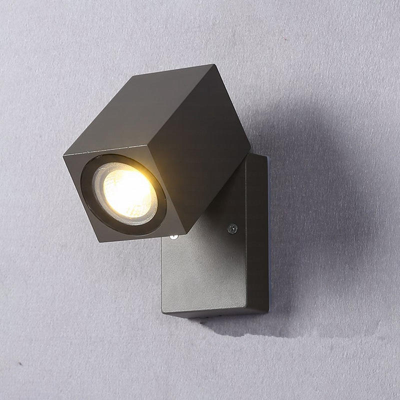 Luz de pared impermeable para exteriores, luz de pared cuadrada de ángulo ajustable, luz de pared de inducción de cuerpo humano, foco de inducción para jardín y Villa