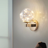 Lámpara de pared estrellada pequeña de 6 W, superventas, vidrio chapado en hierro forjado para uso en interiores