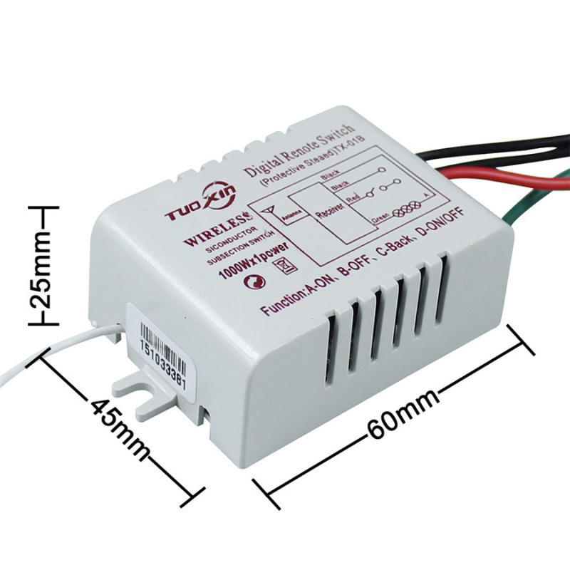 Interruptor de control remoto inalámbrico Controlador de segmento de lámpara de cristal inteligente para el hogar Interruptor digital de luz LED digital de 3 vías al por mayor