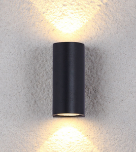 Lámpara de pared impermeable de doble cabezal de columna de 12W, lámpara de noche única, lámpara de pared impermeable IP65 para decoración de jardín