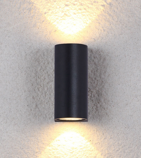 Lámpara de pared impermeable de doble cabezal de columna de 12W, lámpara de noche única, lámpara de pared impermeable IP65 para decoración de jardín