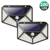 100 luces de pared solares LED Lámpara solar al aire libre Sensor de movimiento PIR Luz de calle solar alimentada por energía solar para luz de jardín