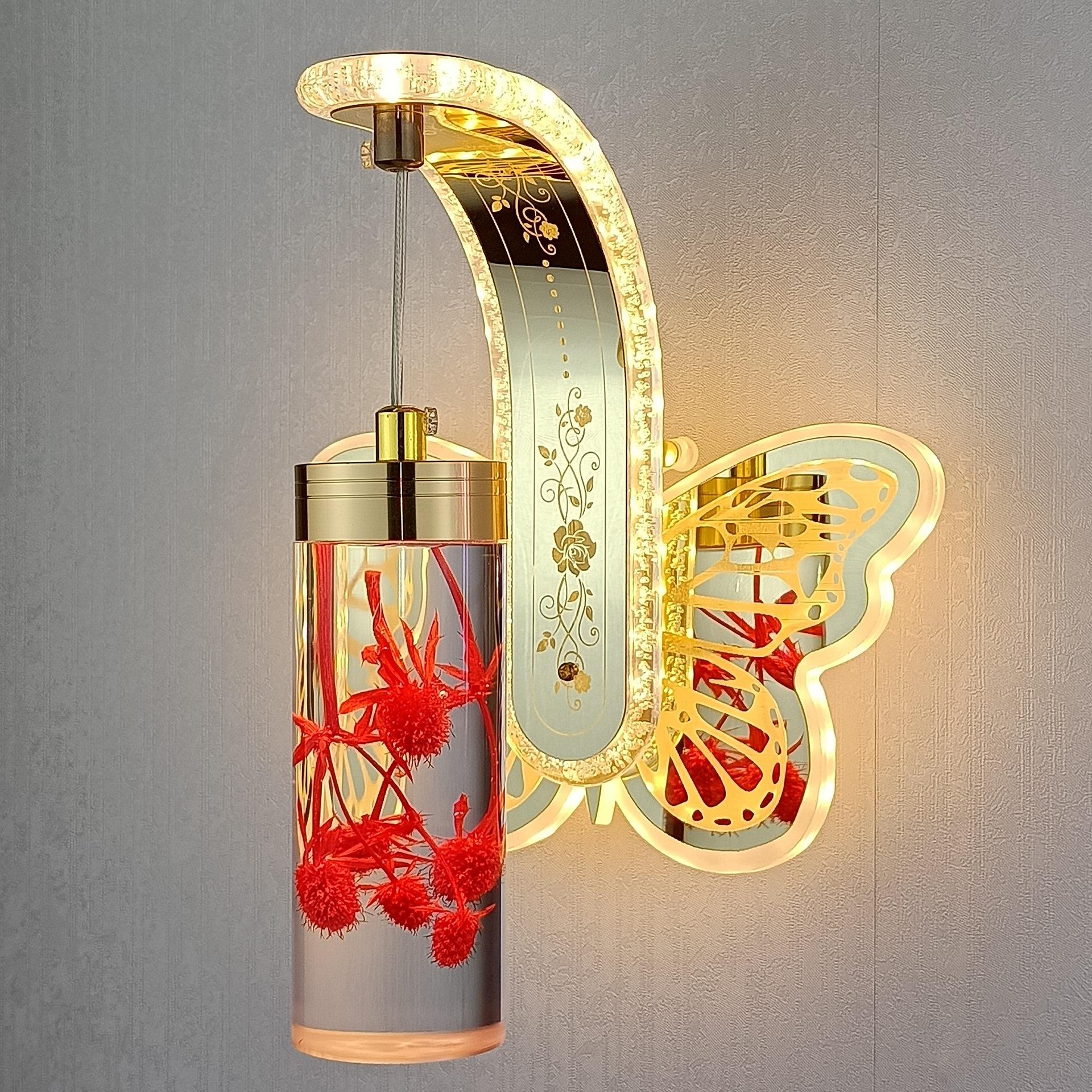 Lámpara de pared interior acrílica moderna, lámpara LED de noche para dormitorio, candelabro, luz de pared, blanco cálido, blanco frío para dormitorio, pasillo, escaleras