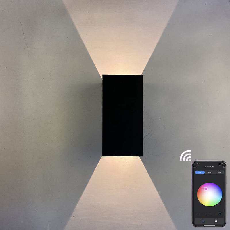 Luz inteligente de 9 W versión de ángulo ajustable Wifi lámpara de pared impermeable RGBW candelabro de exterior cambio de Color por lámpara de aplicación inteligente