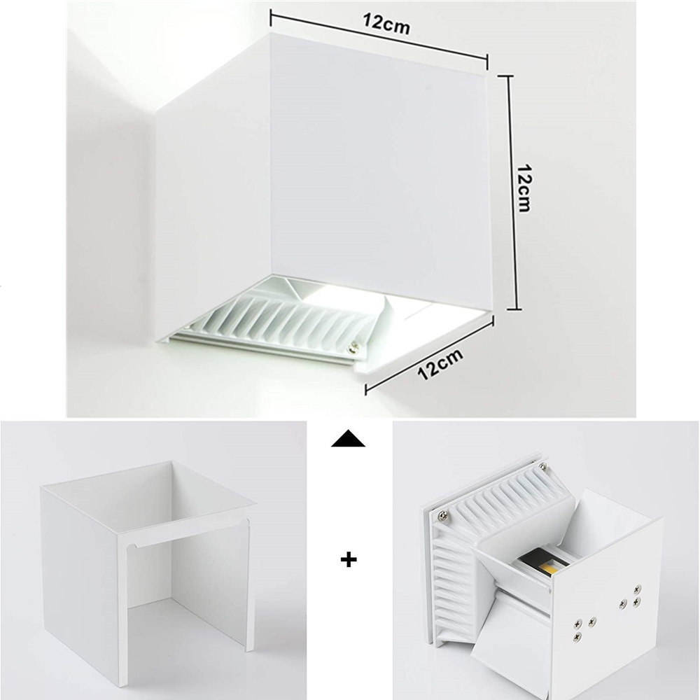 IP65 impermeable 12W 20W interior exterior Led lámpara de pared aluminio ajustable superficie montada AC85 ~ 265V Led porche luz aplique