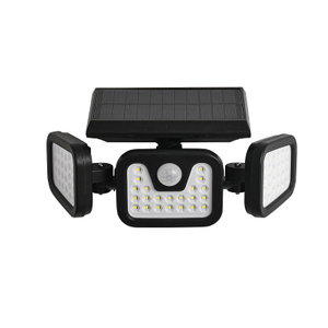 Hagood Exterior impermeable 3 cabezas Luz de pared Tres cabezas 83 COB Sensor solar LED Luces de seguridad alimentadas