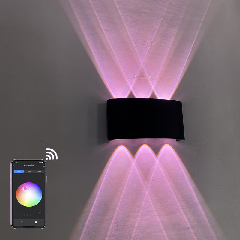 Lámpara de pared LED regulable RGB para decoración de vacaciones, aplicación remota, Control por Bluetooth, compatible con Bluetooth, AC85-265V