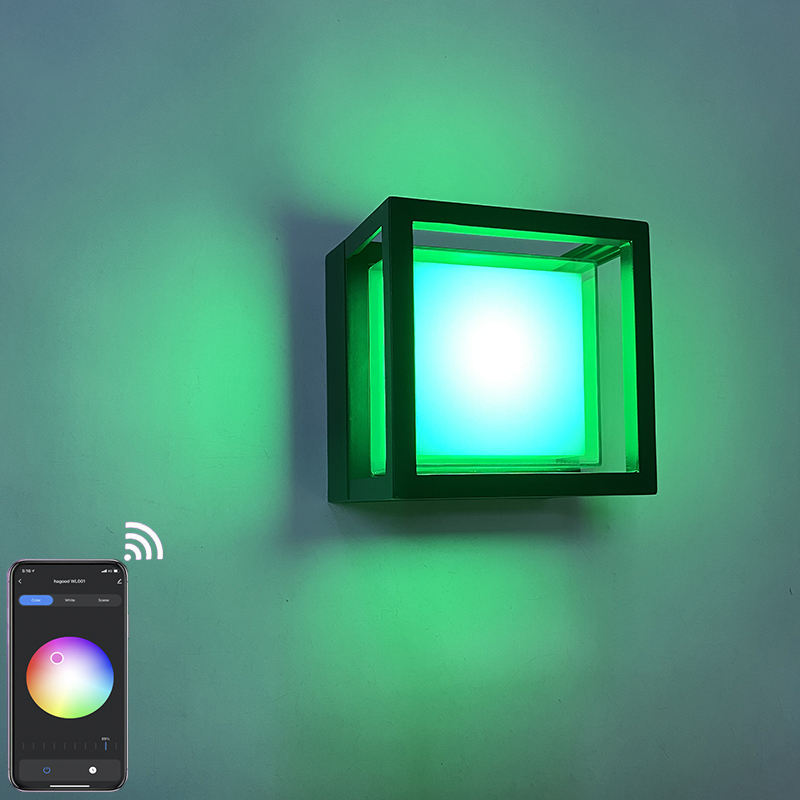 Aplique Hagood RGBW LED-Wandleuchte, candelabro de alta calidad para exteriores, Wifi, lámpara de pared impermeable, cambio de Color por lámpara de aplicación inteligente