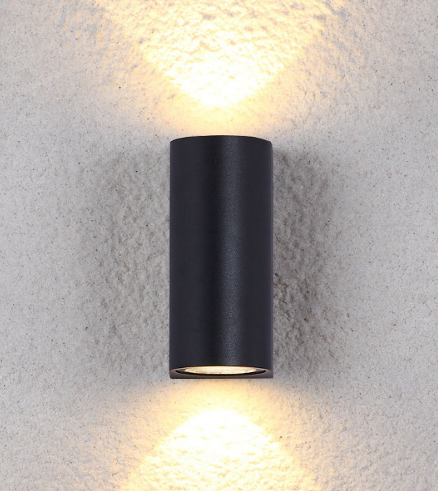 Lámpara de pared impermeable de doble cabezal de columna de 12 W, lámpara de noche única, lámpara de pared impermeable IP65 para decoración de patio de jardín, apliques de exterior