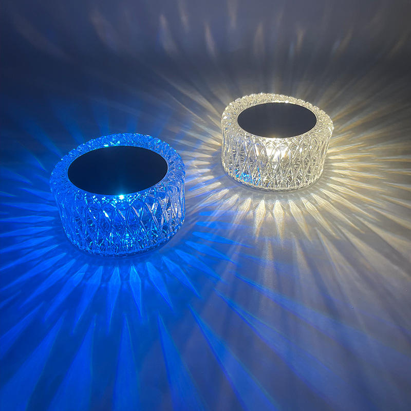 Lámpara de mesa de cristal rosa Dormitorio Carga USB Mesita de noche Luz de noche romántica Control táctil Lámpara de mesa Pétalo Atmósfera Vajilla Interior Multicolor