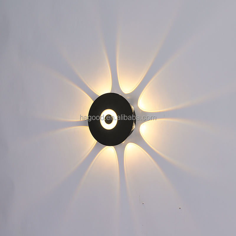 6W 8W IP65 forma de hongo 360 grados luz de pared led para decoración al aire libre iluminar lámpara de pared impermeable montada en la pared