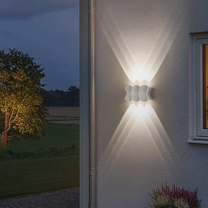 Moderna lámpara de pared LED de 12W para exteriores, resistente al agua, IP65, de aluminio, luz de pared hacia arriba y hacia abajo, candelabro de decoración para porche de jardín, luz de 110V y 220V