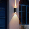 Lámpara de pared moderna de haz negro de 6 W, iluminación exterior, lámpara LED impermeable para interiores, sala de estar, pasillo, parque, paisaje, jardín, luz