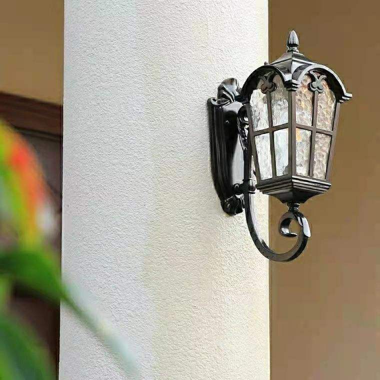Lámpara de pared impermeable de estilo europeo, puerta de Villa de jardín, patio exterior, balcón, lámpara de pared Exterior, luz Retro antigua de Roma