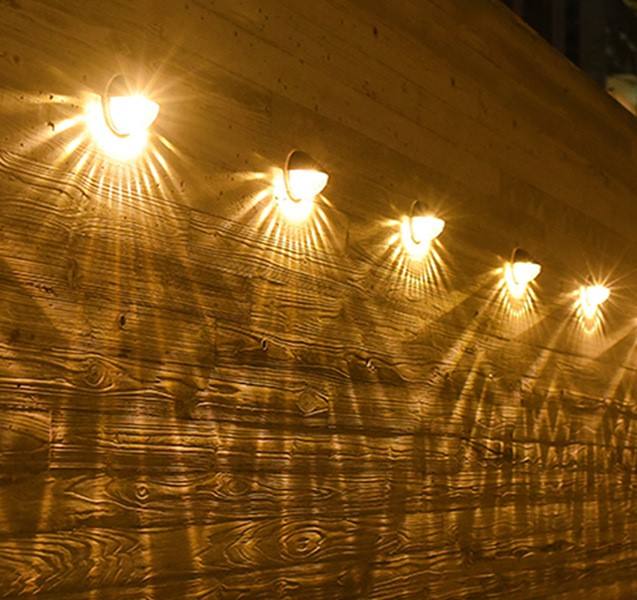 Luces LED para exteriores, Sensor de Control de luz, decoración de jardín, valla Solar, lámpara de pared, semicírculo, lámparas de calle impermeables de energía