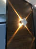 Lámpara de pared interior LED de 12 W, luz decorativa, lámpara de pared cruzada, luz blanca cálida/blanca fría, dormitorio, sala de estar, lámpara de pared de TV, candelabro redondo