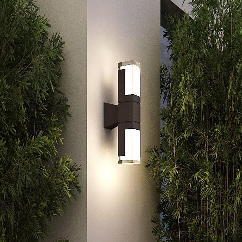Lámpara de pared Led de aluminio para exteriores IP65, luz de pared impermeable hacia arriba y hacia abajo para el hogar, escalera, dormitorio, mesita de noche, pasillo, iluminación ajustable