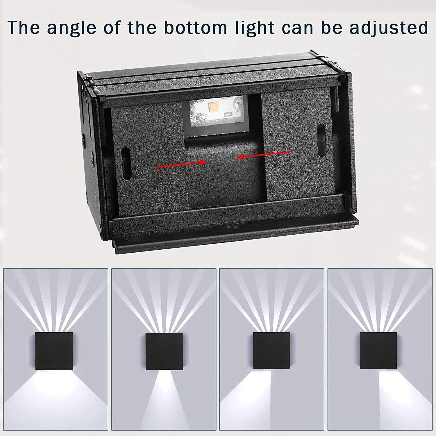Lámparas de pared LED IP65 impermeables para exteriores/interiores, iluminación para escaleras, A85-265V, luz de arriba hacia abajo para jardín, pared de salón, decoración de la habitación del hogar