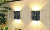 Arandela de pared solar para exteriores, impermeable, arriba y abajo, lámpara de iluminación, Villa, lámpara de pared decorativa para jardín