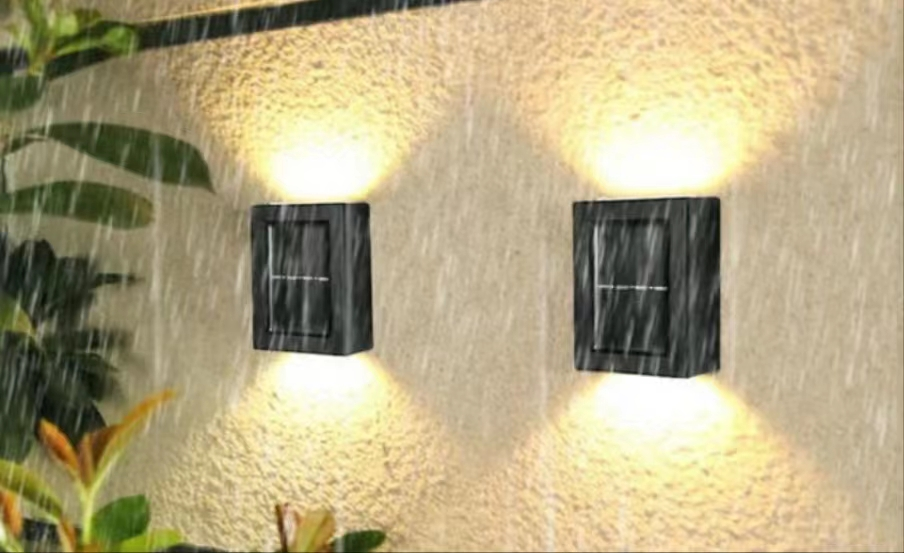 Arandela de pared solar para exteriores, impermeable, arriba y abajo, lámpara de iluminación, Villa, lámpara de pared decorativa para jardín