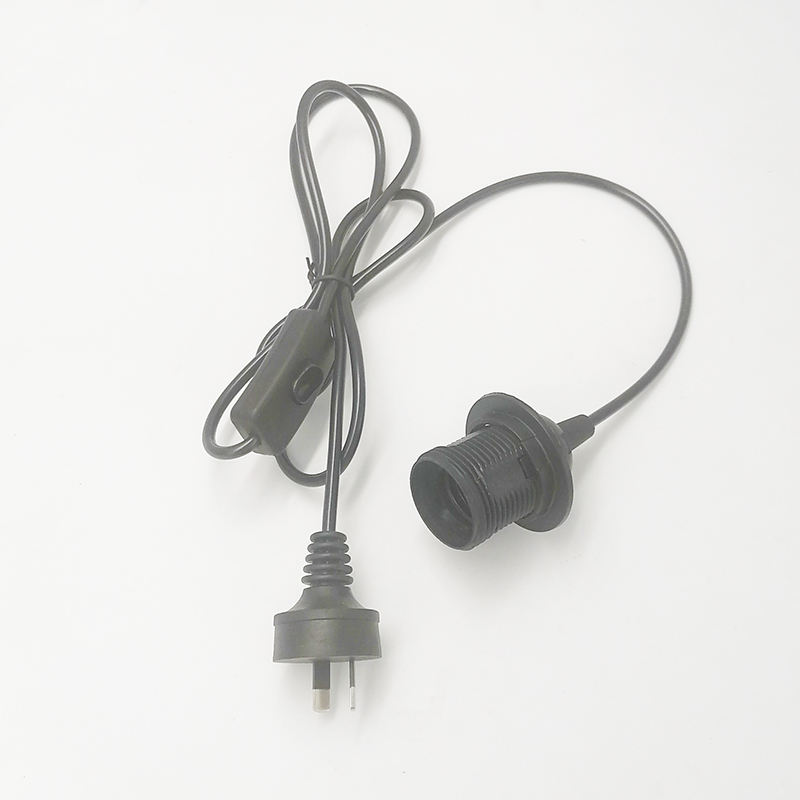 Portalámparas Cable E27 Base Bombilla Zócalo Colgante Luz Tela Metal Personalizado PVC Interruptor Estilo Cable Enchufe Plástico Dimmer Tornillo 