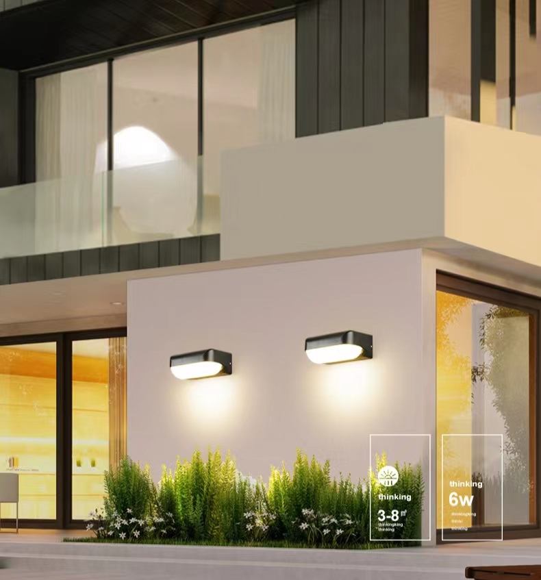 Lámpara LED de pared para exteriores de 12W, luz de pared led resistente al agua, luz simple para pasillo, escaleras, patio, luz de pared para balcón, súper brillante