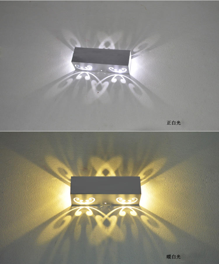 Lámpara de aluminio de alta calidad, luz de pared de 6W para interiores, luces de pared de mariposa de 2W con control remoto, luz de noche led, pared de cabecera 