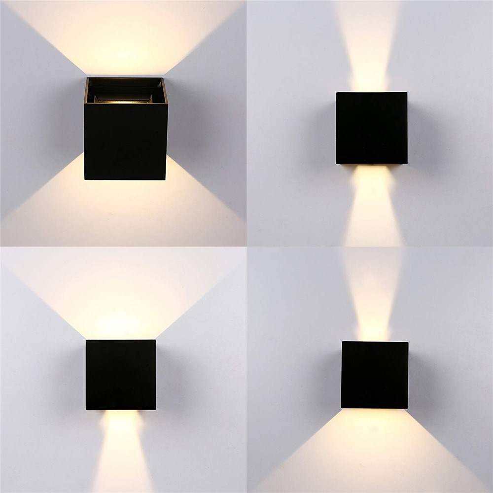 Luces de pared Led cuadradas Pasillo exterior Pasillo Lámpara regulable multicolor hacia arriba con sensor de movimiento para pared KTV Bar Dormitorio