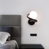 Aplique de pared de cristal Led moderno de Metal negro dorado decorativo para interiores con montaje de cabecera de dormitorio de cristal Lampen clásico