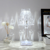 Lámpara de mesa de cristal rosa española Dormitorio Carga USB Lámpara de escritorio Mesita de noche Romántica Luz de noche Pétalo Atmósfera Vajilla Interior Multicolor