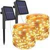 Luces de hadas de cadena solar 200 m Luces de Navidad Guirnalda impermeable al aire libre Lámpara de energía solar Navidad para decoración de jardín.