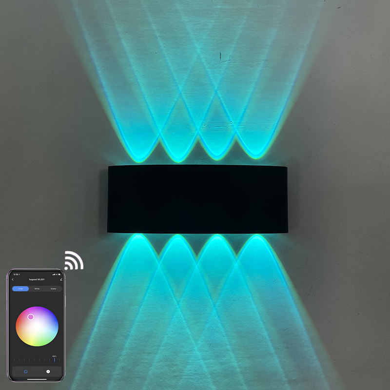 Lámpara de pared Tuya de 9W/12W, Control de aplicaciones, iluminación inteligente para exteriores, luz acrílica montada en la pared, lámparas de pared inteligentes Led, candelabro